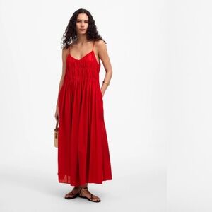 Madewell Textured V-neck Midi Dress
